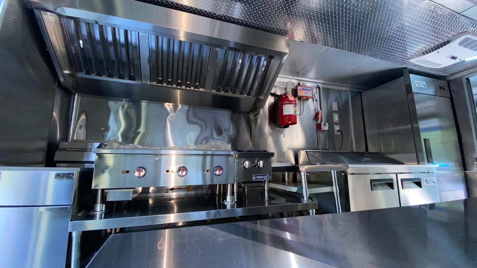 White Taco Truck — cook line, wide view