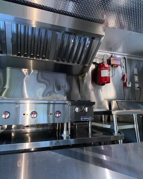 White Taco Truck — cook line, wide view
