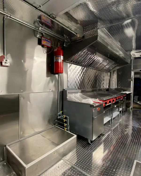 Mexican Food Truck — cook line and prep station