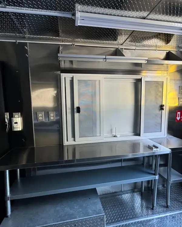 Taco Truck — work table under the service window