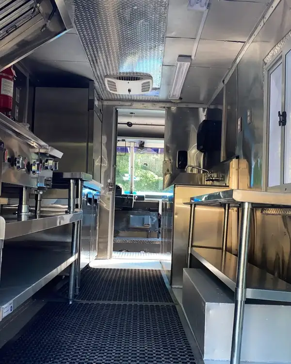 White Taco Truck — galley with cook line and work table
