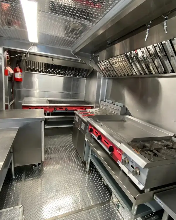 Double Kitchen — range, griddle and work tables