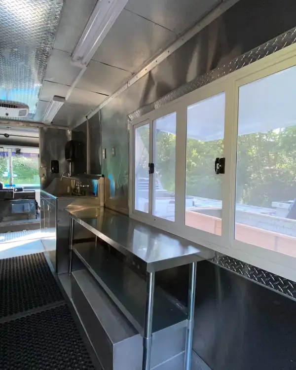 White Taco Truck — service windows along the galley