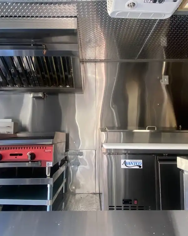 Pizza Truck — hood, fire suppression and prep area